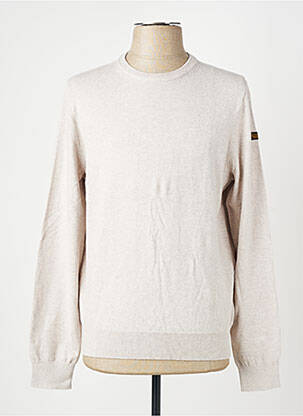Pull col v manches longues beige DAYTONA homme