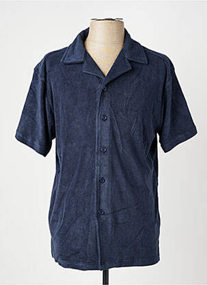 Chemise manches courtes coupe cintrée bleu DAYTONA homme