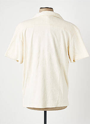 Chemise manches courtes col tailleur beige DAYTONA homme