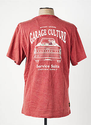 T-shirt coupe droite manches courtes rouge DAYTONA homme