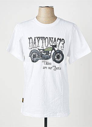 T-shirt stretch manches courtes blanc DAYTONA homme