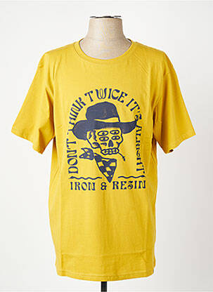 T-shirt stretch manches courtes jaune IRON AND RESIN homme