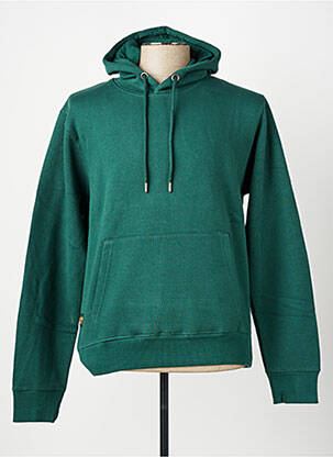 Sweat-shirt à capuche poches manches longues vert DAYTONA homme