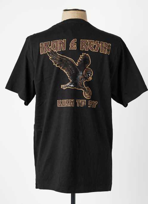 T-shirt stretch manches courtes noir IRON AND RESIN homme