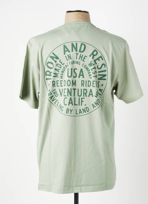 T-shirt stretch manches courtes vert IRON AND RESIN homme