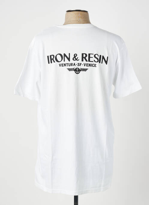 T-shirt stretch manches courtes blanc IRON AND RESIN homme