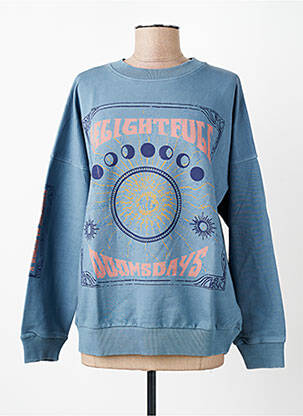Sweat-shirt stretch manches longues bleu ROSE GARDEN femme