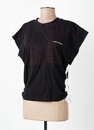 T-shirt stretch manches courtes noir ROSE GARDEN femme