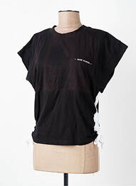 T-shirt stretch manches courtes noir ROSE GARDEN femme