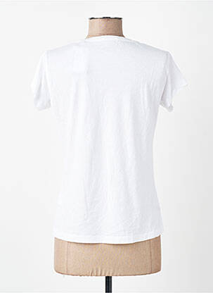 T-shirt sérigraphie floquée manches courtes blanc ROSE GARDEN femme