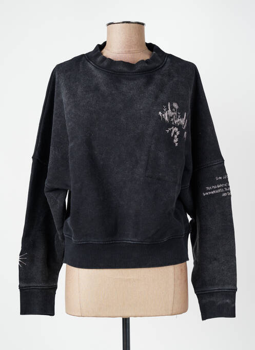 Sweat-shirt manches longues manches longues noir ROSE GARDEN femme