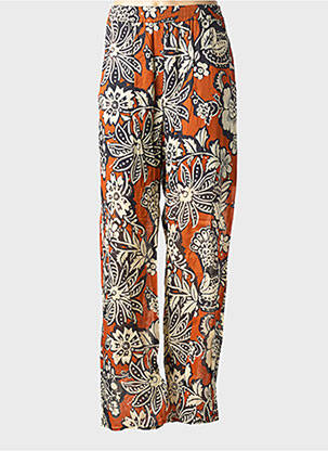Pantalon droit tissage popeline taille normale orange C'EST BEAU LA VIE femme