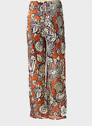 Pantalon droit tissage popeline taille normale orange C'EST BEAU LA VIE femme