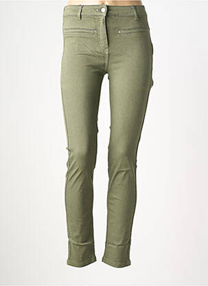 Pantalon slim stretch taille normale vert JULIE GUERLANDE femme