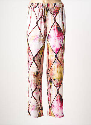 Pantalon droit stretch taille normale rose UNICA PLUS femme
