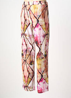 Pantalon droit stretch taille normale rose UNICA PLUS femme