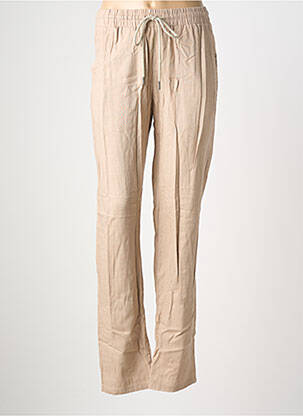 Pantalon droit taille élastique taille normale beige NÜ femme