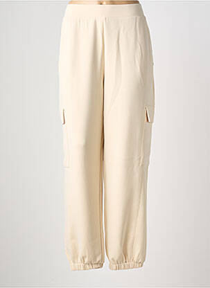 Pantalon large tissage popeline taille normale beige SURKANA femme