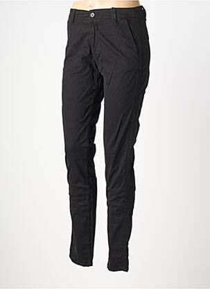Pantalon chino fermeture zippée sous rabat boutonné taille normale noir IMPAQT femme