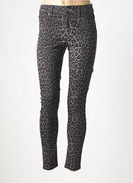 Pantalon slim stretch taille normale noir MORGAN femme