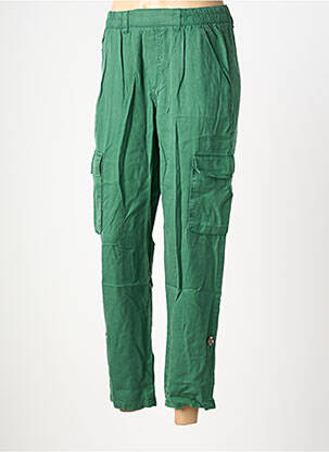 Pantalon 7/8 tissage popeline taille normale vert LOLA ESPELETA femme