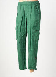 Pantalon 7/8 tissage popeline taille normale vert LOLA ESPELETA femme