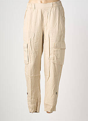 Pantalon 7/8 tissage popeline taille normale beige LOLA ESPELETA femme