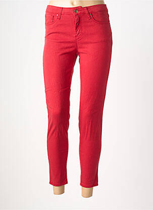 Pantalon 7/8 stretch taille normale rouge LCDN femme