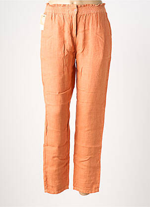 Pantalon droit taille élastique taille normale orange LCDN femme