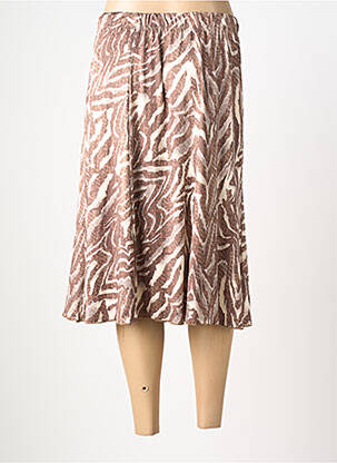 Jupe mi-longue stretch marron UNICA PLUS femme
