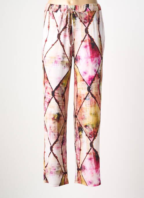 Pantalon droit stretch taille normale rose UNICA PLUS femme