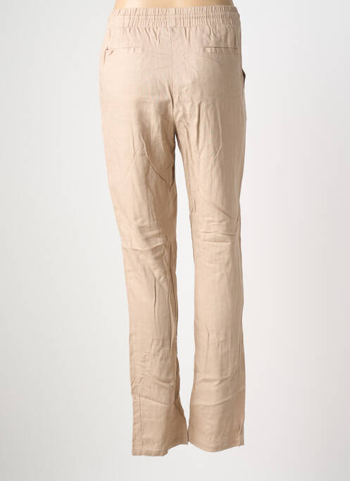 Pantalon droit taille élastique taille normale beige NÜ femme