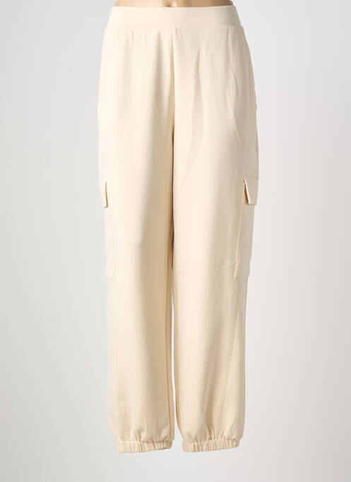 Pantalon large tissage popeline taille normale beige SURKANA femme