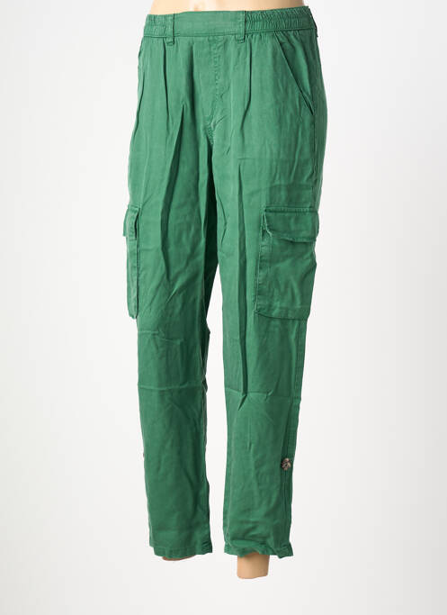 Pantalon 7/8 tissage popeline taille normale vert LOLA ESPELETA femme
