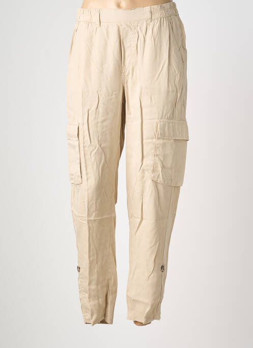Pantalon 7/8 tissage popeline taille normale beige LOLA ESPELETA femme