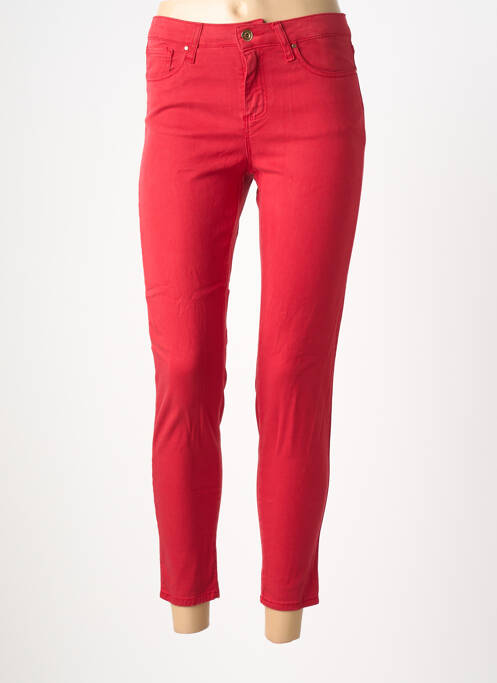 Pantalon 7/8 stretch taille normale rouge LCDN femme