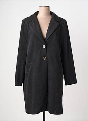 Manteau long coupe cintrée sans capuche noir PAZ TORRAS femme