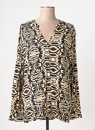 Chemisier coupe cintrée manches longues beige SIGNATURE femme