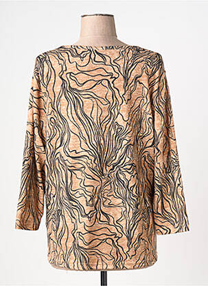 Pull coupe cintrée manches longues beige SIGNATURE femme