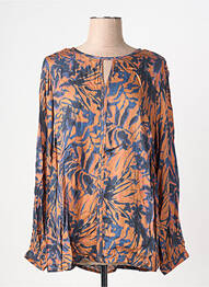 Blouse imprimé fantaisie manches longues bleu CISO femme