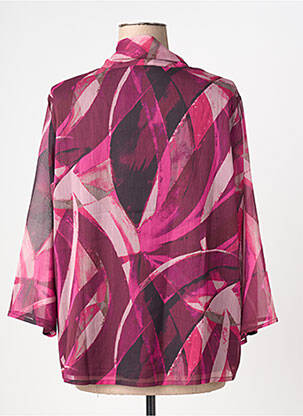 Blouse légère et transparente manches 3/4 violet SIGNATURE femme