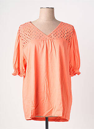 T-shirt col v manches courtes orange JENSEN femme