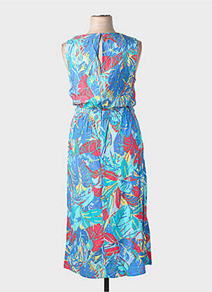 Robe longue imprimé fantaisie sans manche bleu DIANE LAURY femme