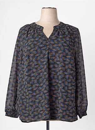 Blouse imprimé fantaisie manches longues noir CISO femme