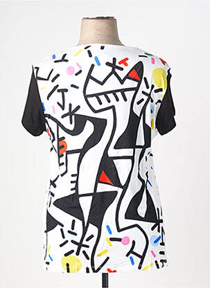 T-shirt col v manches courtes noir DOLCEZZA femme