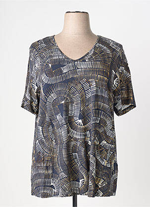 T-shirt imprimé fantaisie manches courtes noir CISO femme