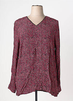 Blouse tissage popeline manches longues rouge CISO femme