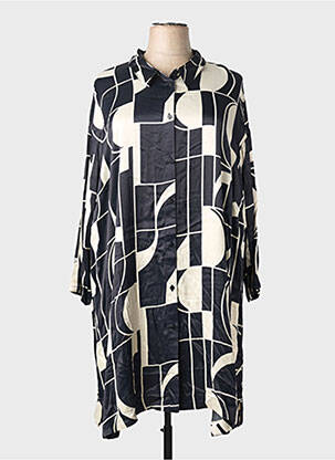 Tunique manches longues poignets boutonnés avec fente noir CISO femme