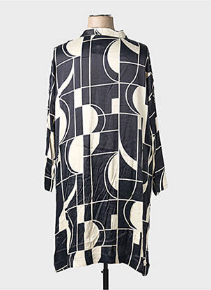 Tunique manches longues poignets boutonnés avec fente noir CISO femme