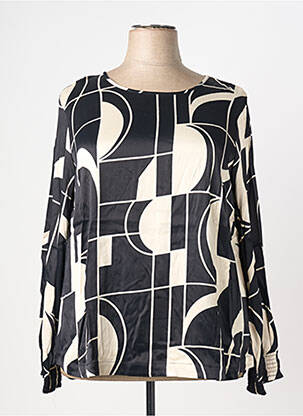 Blouse fermeture boutonnée au dos manches longues noir CISO femme